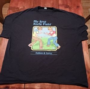 Steven Rhodes "My First Knife Fight" 4XL Funny Black shirt